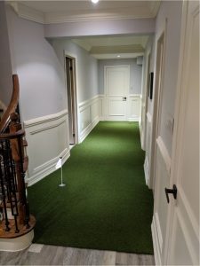 Indoor basement golf green 