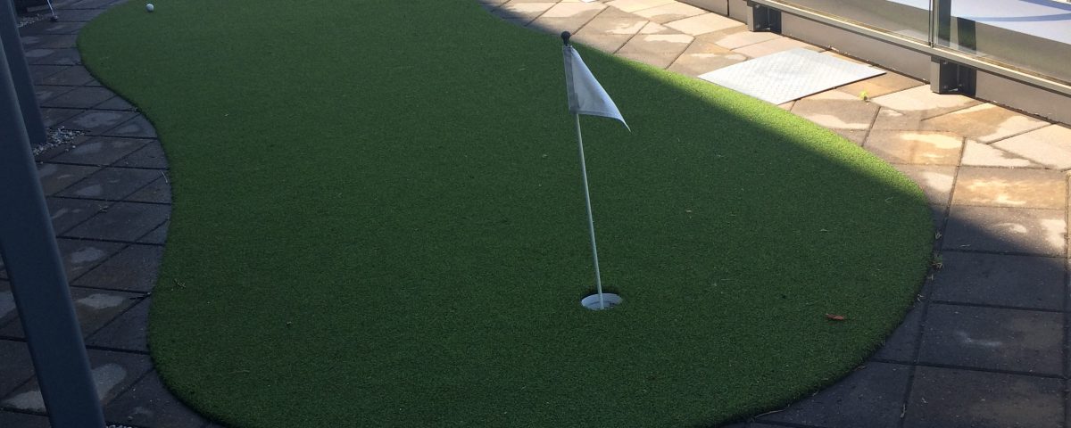 Make that condo balcony useful for practicing putting