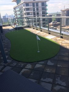 Make that condo balcony useful for practicing putting 