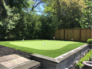Ideal golf green placement with perfect compliment of fringe turf 