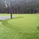 X large golf green with basketball court