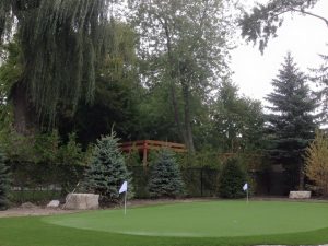 A beautiful setting for a 5-hole golf green 