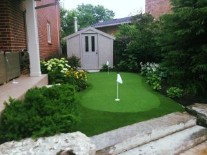 Good use of side of the house with golf green